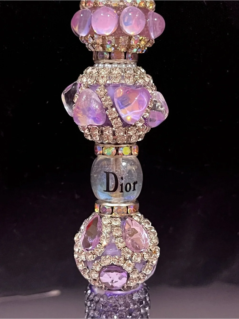 Designer inspired purple purse focal fancy beaded pen